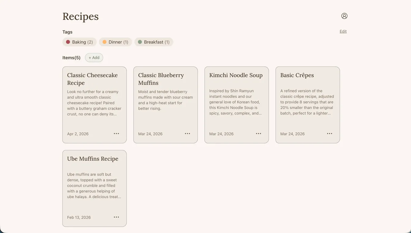 Recipe Manager